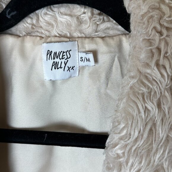 PRINCESS POLLY Faux Suede & Fur Detail Jacket Coat Size S/M - Picture 4 of 8